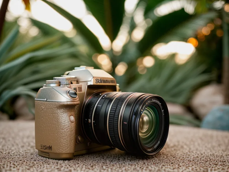 Lente de retrato listo para una sesión de fotografía para principiantes, técnica fotográfica de perfil